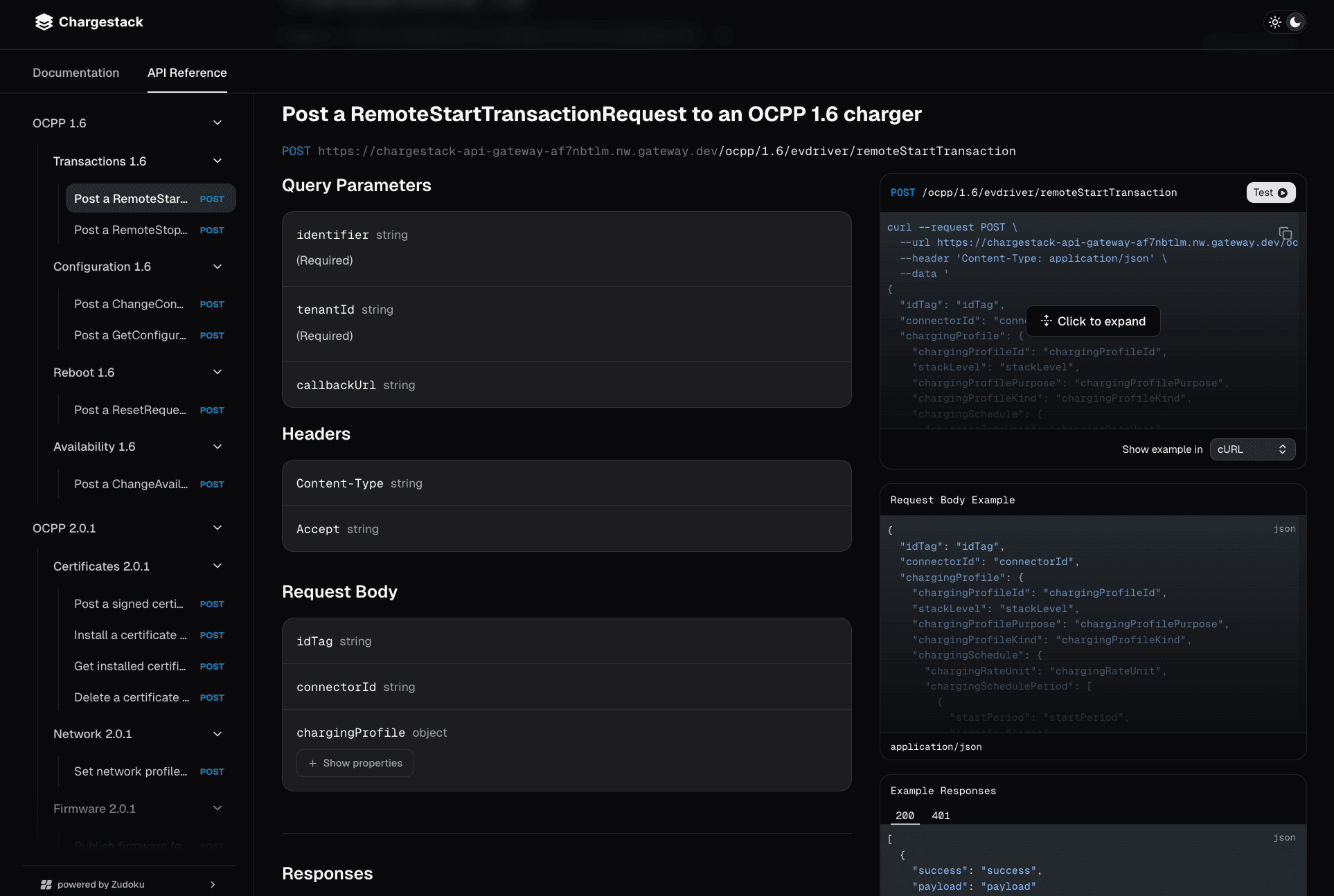 Chargestack API Documentation